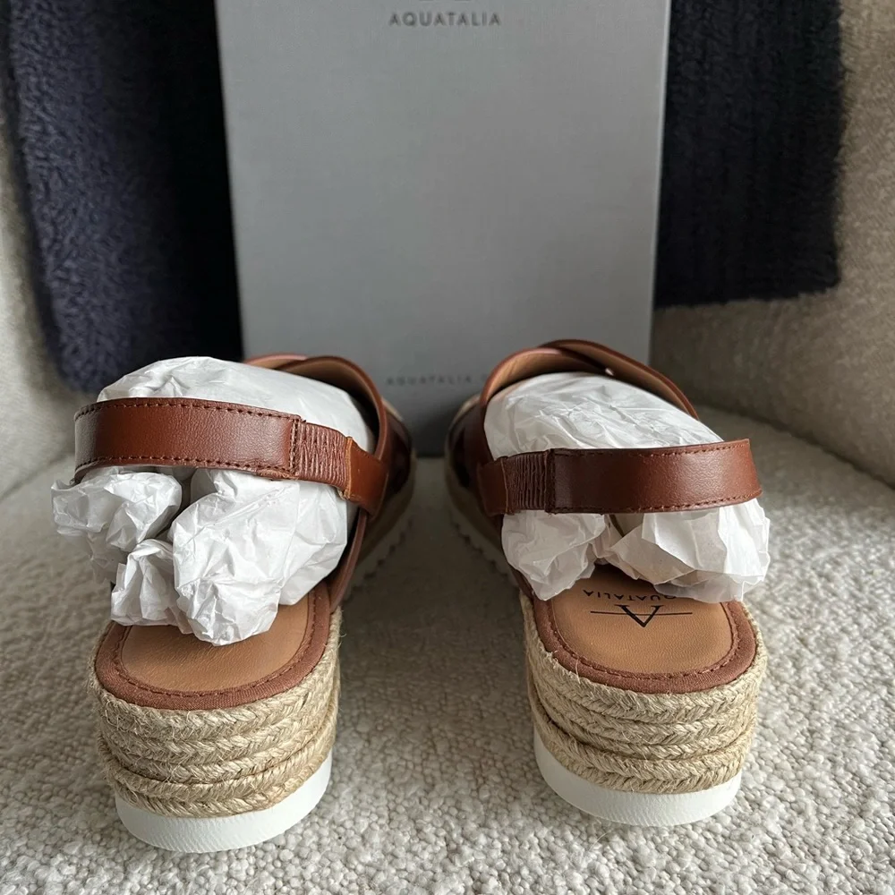 NWT Aquatalia Leather Amaya espadrille sandals~ size 10M